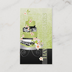 PixDezines groene theefondantcake/diy kleur Visitekaartje