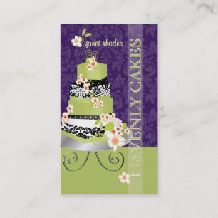PixDezines groene theefondantcake/diy kleur Visitekaartje