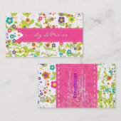 PixDezines groovy daisiediy achtergrond Visitekaartje (Voorkant / Achterkant)