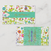 PixDezines groovy daisiediy achtergrond Visitekaartje (Voorkant / Achterkant)