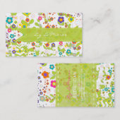 PixDezines groovy daisiediy achtergrond Visitekaartje (Voorkant / Achterkant)