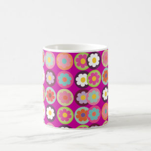 PixDezines groovy madeliefjes/diy achtergrondkleur Koffiemok