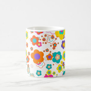 PixDezines groovy madeliefjes/diy achtergrondkleur Koffiemok