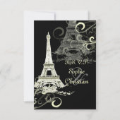 PixDezines GROTE RSVP/LA TOUR EIFFEL/CREAM SWIRLS RSVP Kaartje (Voorkant)