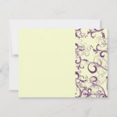 PixDezines GROTE RSVP, PLUM SWIRLS/DIY achtergrond RSVP Kaartje (Achterkant)