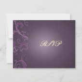 PixDezines GROTE RSVP/PLUM SWIRLS voor 5x7 nodigt RSVP Kaartje (Voorkant)