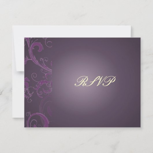 PixDezines GROTE RSVP/PLUM SWIRLS voor 5x7 nodigt RSVP Kaartje (Voorkant)