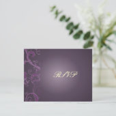 PixDezines GROTE RSVP/PLUM SWIRLS voor 5x7 nodigt RSVP Kaartje (Staand voorkant)