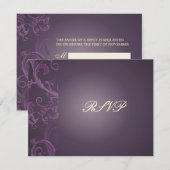 PixDezines GROTE RSVP/PLUM SWIRLS voor 5x7 nodigt RSVP Kaartje (Voorkant / Achterkant)