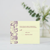 PixDezines GROTE RSVP, PLUM SWIRLSDIY achtergrond RSVP Kaartje (Staand voorkant)