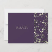 PixDezines GROTE RSVP, PLUM SWIRLSDIY achtergrond RSVP Kaartje (Achterkant)
