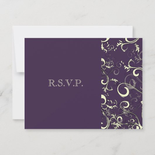 PixDezines GROTE RSVP, PLUM SWIRLSDIY achtergrond RSVP Kaartje (Achterkant)