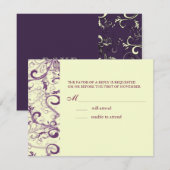 PixDezines GROTE RSVP, PLUM SWIRLSDIY achtergrond RSVP Kaartje (Voorkant / Achterkant)