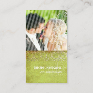 PixDezines  Grunge Damask/Green Visitekaartje