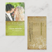 PixDezines  Grunge Damask/Green Visitekaartje (Voorkant / Achterkant)