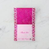 PixDezines  Grunge Damask/Hot Pink Bedankkaart (Binnen)