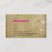 PixDezines  Grunge Damask/Hot Pink Visitekaartje (Achterkant)