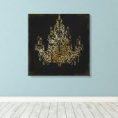 PixDezines Grunge DIY Achtertuin/Kristallen Kroonl Canvas Afdruk (Insitu (Houten vloer))