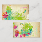 PixDezines  Grunge Floral ♥ ♥ Visitekaartje (Voorkant / Achterkant)