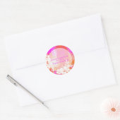 PixDezines grunge hibiscus/diy achtergrond kleur Ronde Sticker (Envelop)