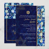 PixDezines grunge stars/Bar Mitswa/donkerblauw/gou Kaart (Voorkant / Achterkant)