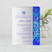 PixDezines grunge stars/Mitzvah/blue/Silver Kaart (Staand voorkant)