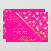 PixDezines grunge sterren/Bat Mitswa Kaart (Voorkant / Achterkant)