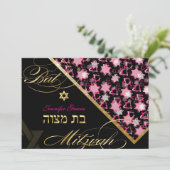 PixDezines grunge sterren/Bat Mitswa Kaart (Staand voorkant)