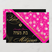 PixDezines grunge sterren/Bat Mitswa Kaart (Voorkant / Achterkant)