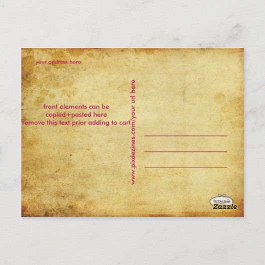 PixDezines  grunge tree trimmers/marketing Briefkaart (Achterkant)