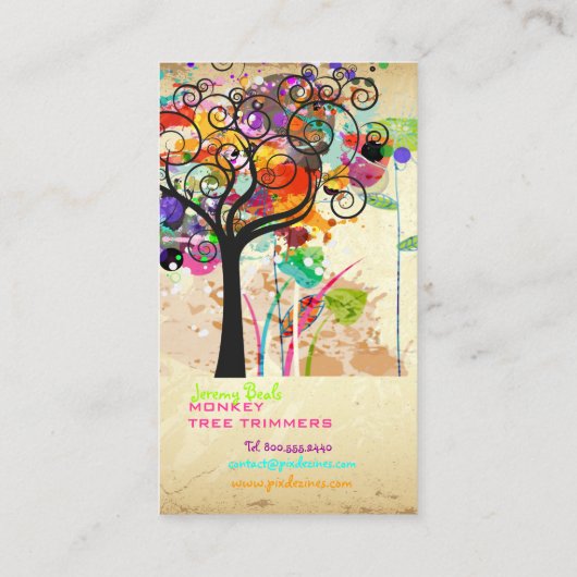 PixDezines  Grunge Tree Trimmers ♥ ♥ Visitekaartje (Achterkant)