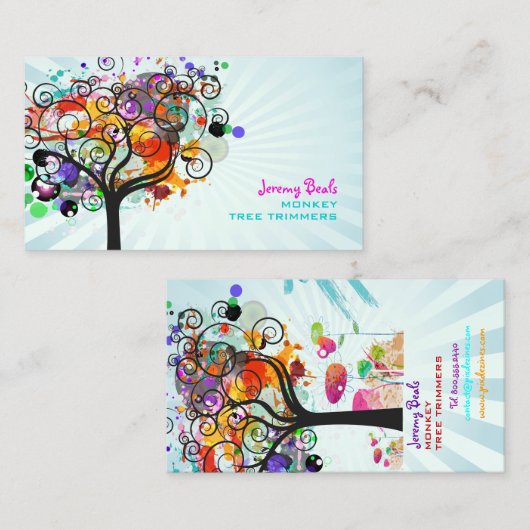 PixDezines  Grunge Tree Trimmers ♥ ♥ Visitekaartje (Voorkant / Achterkant)