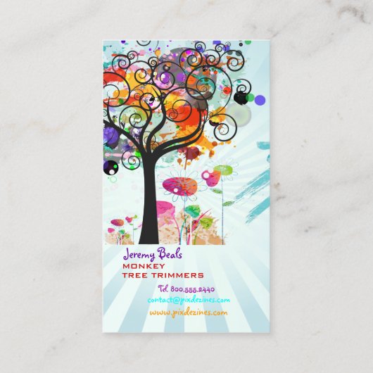 PixDezines Grunge Tree Trimmers ♥ ♥ Visitekaartje (Achterkant)