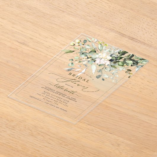 PixDezines Gum Eucalyptus Vrijgezellenfeest Acryl Uitnodigingen (Laagn)