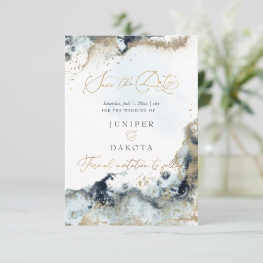 PixDezines H2 Abstracte Oceaan Goud Zeefoam Kaart (Staand voorkant)