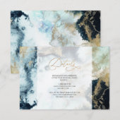 PixDezines H2 Abstracte Ocean Gold Seafoam - Gegev Kaart (Voorkant / Achterkant)