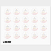 PixDezines H2 Agaat Blush Roze Goud Doop Ronde Sticker (Vel)