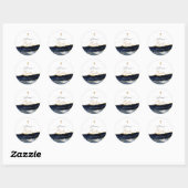 PixDezines H2 Agaat Marine Blauw Goud Doop Ronde Sticker (Vel)