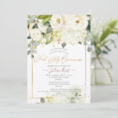 PixDezines H2 Alabaster Roos Eerste Heilige Commun Kaart (Staand voorkant)