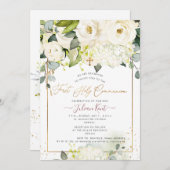 PixDezines H2 Alabaster Roos Eerste Heilige Commun Kaart (Voorkant / Achterkant)