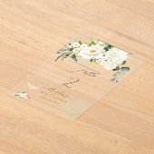 PixDezines H2 Alabaster Rozen Hydrangea Acryl Uitnodigingen (Laagn)