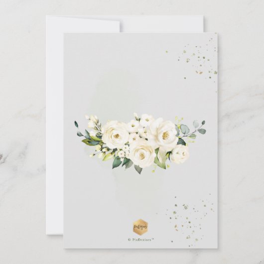 PixDezines H2 Alabaster Rozen Hydrangeas Kaart (Achterkant)