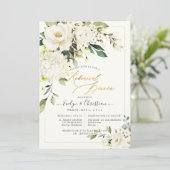 PixDezines H2 Alabaster Rozen Rehearings Dinner Kaart (Staand voorkant)