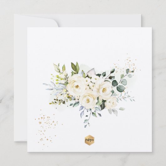 PixDezines H2 Albasten Rozen Eerste Heilige Commun Kaart (Achterkant)