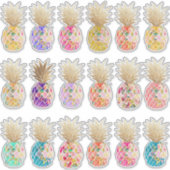 PixDezines H2 Aloha Pineappel, Faux Gold Crown St. Sticker (Voorkant)