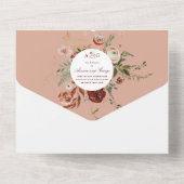 PixDezines H2 Autumn Waterverf Flowers Marsala All In One Uitnodiging (Achterkant)