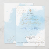 PixDezines H2 Blauwe doop + 2e verjaardag Kaart (Voorkant / Achterkant)