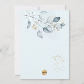 PixDezines H2 Blauwe Eucalyptus Doop Kaart (Achterkant)