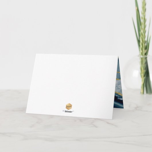 PixDezines H2 Blauwgroen Agate Mitzvah ✡ Hartelijk Kaart (Achterkant)