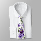 PixDezines H2 Bloemen Paars Lavendel Paarse Rozen Stropdas (Gebonden)